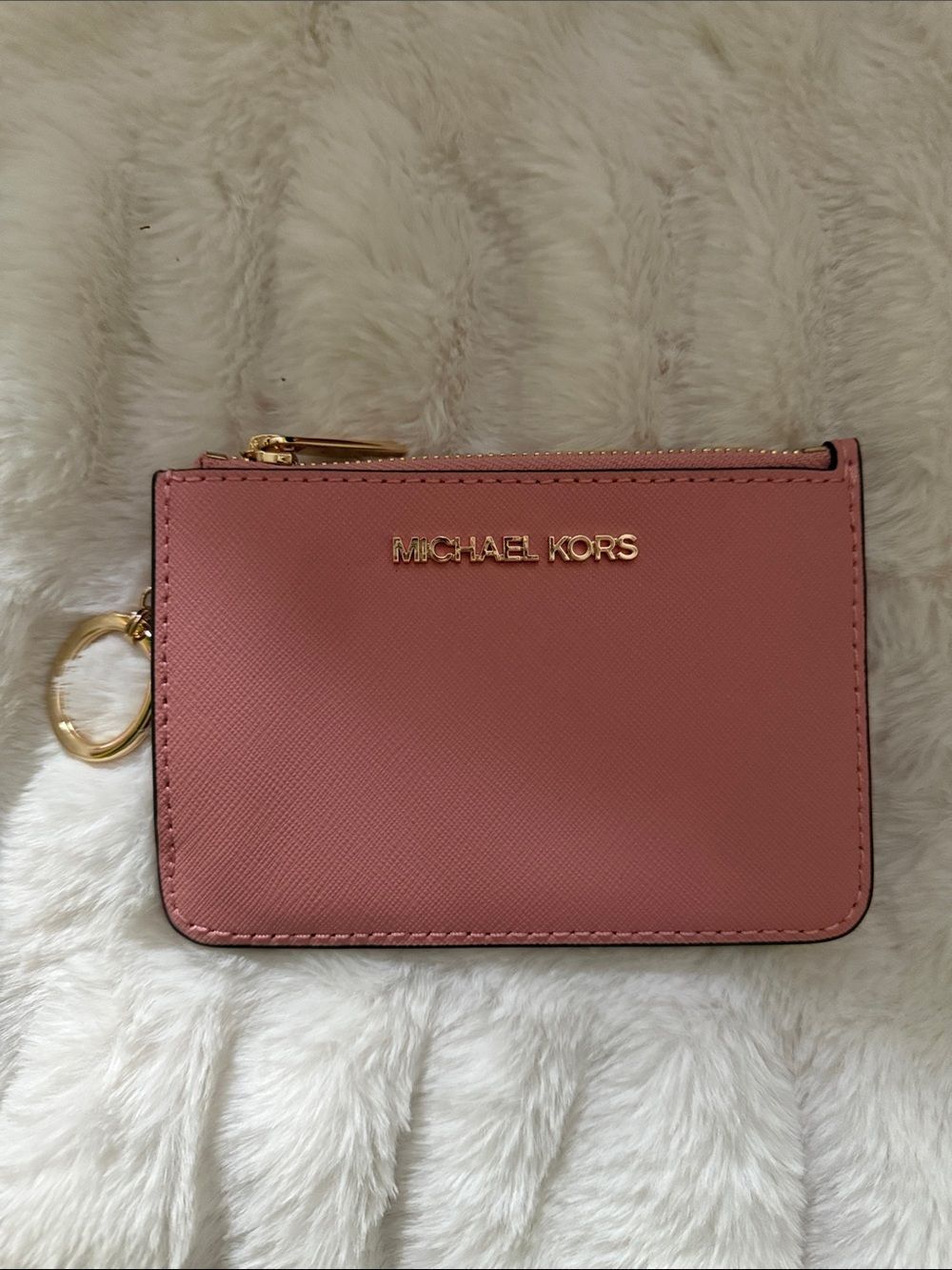 NWOT Michael Kors Pink Leather Zip Wallet